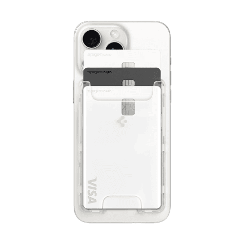 حامل بطاقات Spigen MagSafe طراز Ultra Hybrid (MagFit) - شفاف بالكامل