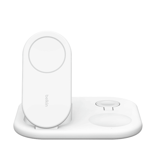 Belkin BoostCharge 3-in-1 Magnetic Charging Stand with Qi2 Fast Wireless Charging 15W - White
