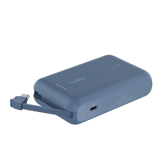 Belkin BoostCharge Power Bank 10K with Integrated Cable USB-C 20W - Blue
