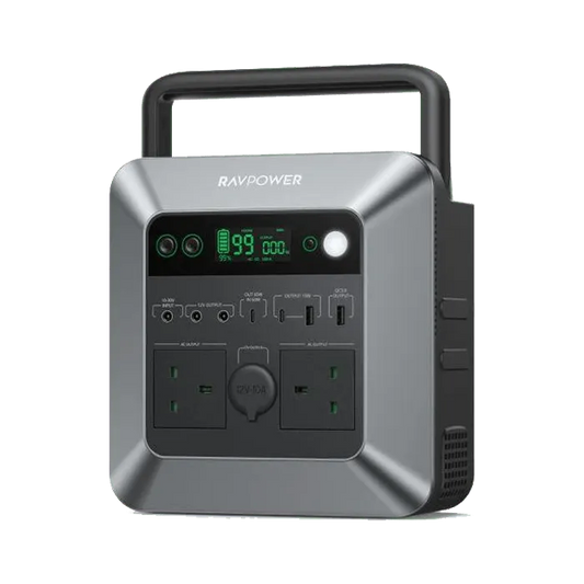 RAVPower 712 واط ساعة | محطة طاقة محمولة بقدرة 600 واط - أسود