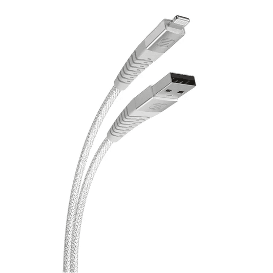 كابل Scosche StrikeLine فائق التحمل من USB-A إلى Lightning بطول 10 أقدام (3 أمتار) - أبيض
