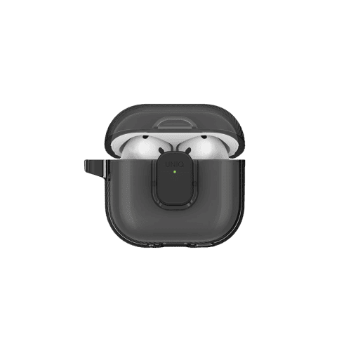 UNIQ GLASE PRO AIRPODS 4TH GEN LOCK CASE - GLOSSY SMOKE