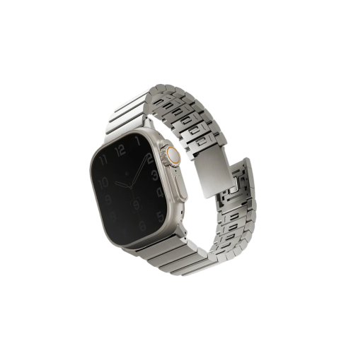 UNIQ STROVA MAG APPLE WATCH SELF-ADJUSTABLE STEEL LINK BAND 49/45/44/42MM - TITANIUM (SILVER)