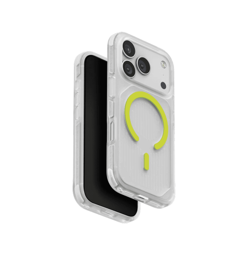 Uniq Combat Active Luminous Triple-Layered Rugged Protective Case for iPhone 17 Pro Max - Clear/Lume Lime