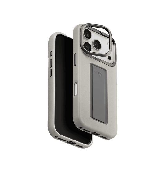 جراب UniQ Heldro Pro FlexGrip من الجلد الصناعي لهاتف iPhone 17 Pro - طيني