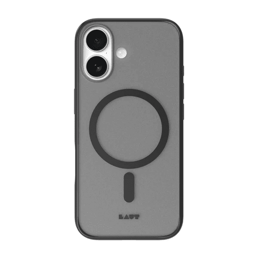 Front view of the minimalist matte finish Laut HUEX PROTECT case for iPhone 17 in Black available at Tradeline.