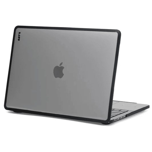 back view of the fully transparent LAUT HUEX PROTECT minimalist case for MacBook Air 13-inch 2023/2021 in Frost available at Tradeline.