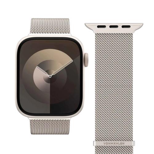 سوار فونماهلين ميلانيز لوب 2 لساعة أبل مقاس 44 / 45 / 46 / 49 ملم — شامبانيا (Vonmahlen Milanese Loop 2 for Apple Watch 44 | 45 | 46 | 49mm - Champagne)