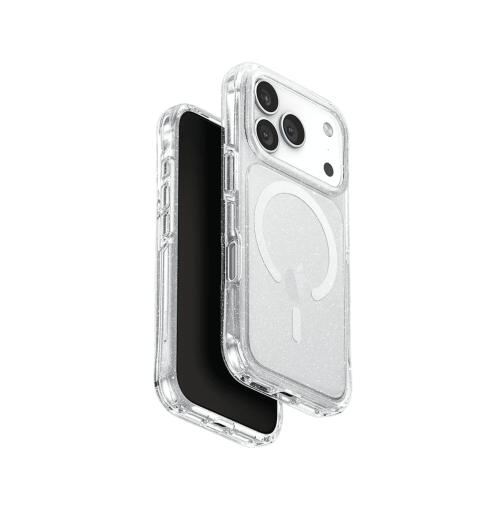 Uniq LifePro Xtreme Tinsel Slim Hybrid Case with MagClick Compatibility for iPhone 17 Pro Max - Tinsel Lucent