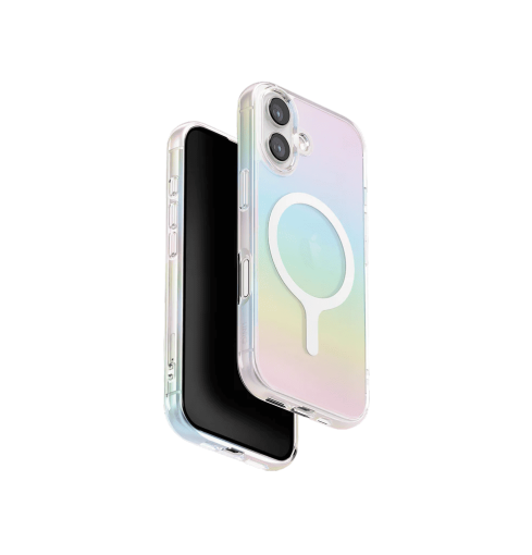 جراب Uniq Iridescia ثلاثي الأبعاد متوافق مع تقنية MagClick لهاتف iPhone 17 - Holo Quartz