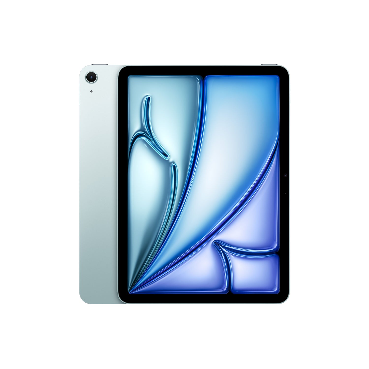 Front and back view display of the 11-inch iPad Air Wi-Fi 128GB Blue M4 available at Tradeline.
