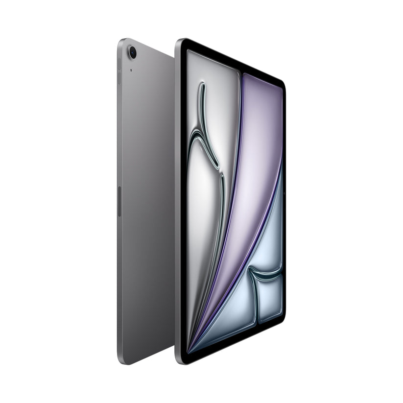 Side view profile of the 13-inch iPad Air Wi-Fi 1TB Space Grey M4 tablet from Tradeline Egypt.
