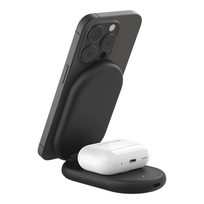 Belkin BoostCharge 2in1 Wireless Charging Stand with Magnetic Qi2 15W - Black