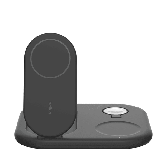 Belkin BoostCharge 3-in-1 Magnetic Charging Stand with Qi2 Fast Wireless Charging 15W - Black
