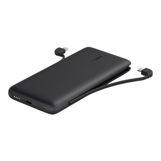 Belkin BoostCharge Plus 10K USB-C Power Bank with Integrated Cables - Black
