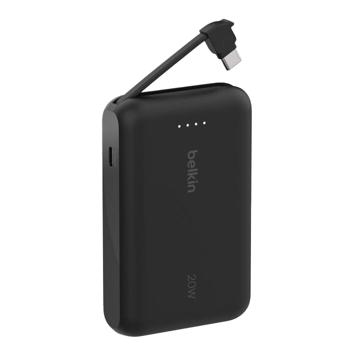 Belkin BoostCharge Power Bank 10K with Integrated Cable USB-C 20W - Black