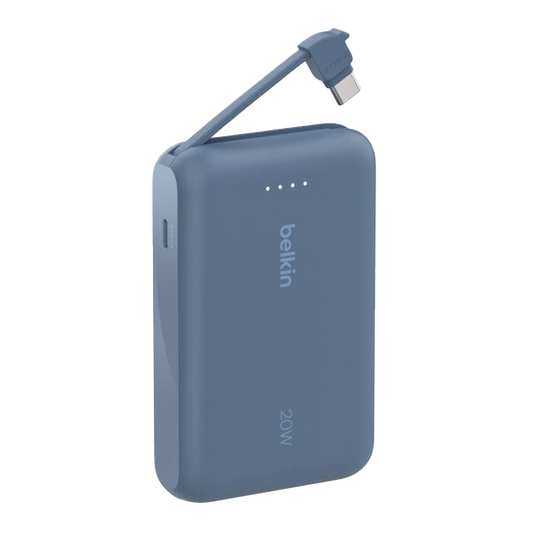 Belkin BoostCharge Power Bank 10K with Integrated Cable USB-C 20W - Blue