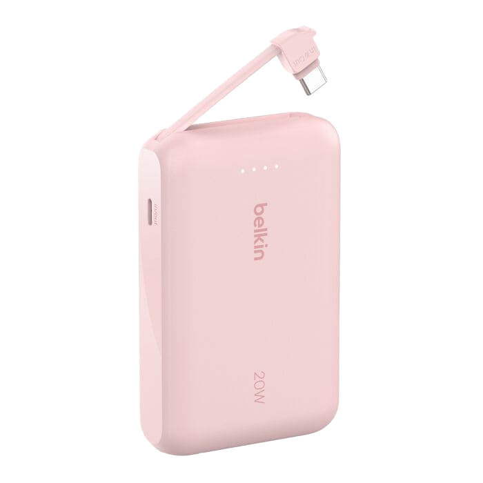 Belkin BoostCharge Power Bank 10K with Integrated Cable USB-C 20W - Pink