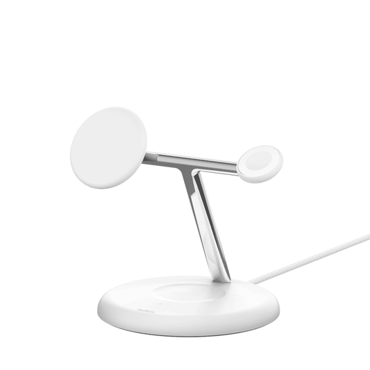 Belkin BoostCharge Pro 3-in-1 Magnetic Charging Stand with Qi2 Fast Wireless Charging 15W - White