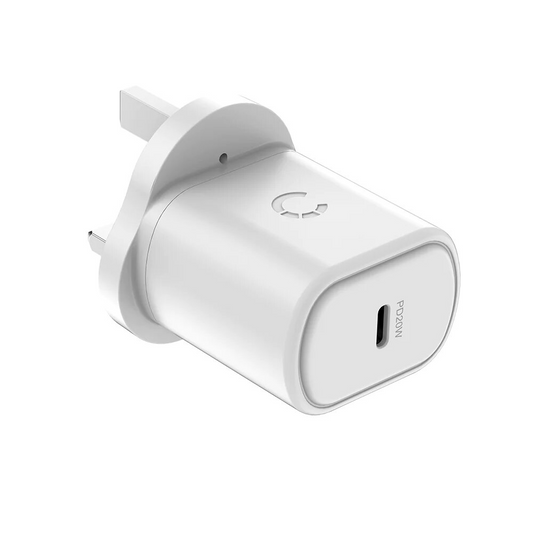 شاحن حائط Cygnett بقدرة 20 واط وتقنية USB-C PD - أبيض