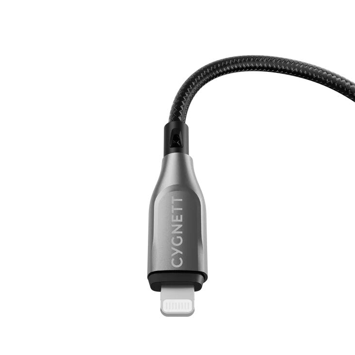 كابل Cygnett Armoured من Lightning إلى USB-C بطول 2 متر - أسود