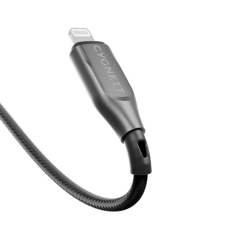 كابل Cygnett Armoured من Lightning إلى USB-C بطول 2 متر - أسود