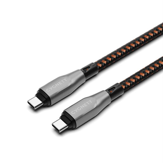 كابل Cygnett Armoured Pro USB-C إلى USB-C 4.0 بقدرة 240 واط وطول 1 متر - أسود