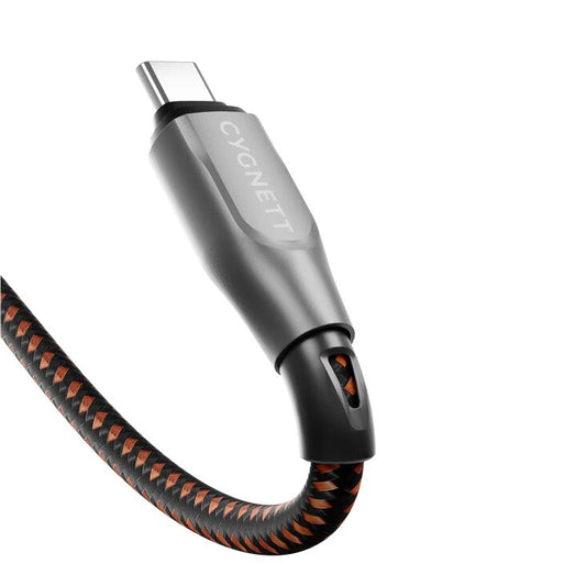 كابل Cygnett Armoured Pro USB-C إلى USB-C 4.0 بقدرة 240 واط وطول 1 متر - أسود