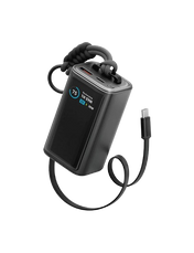 بطارية ENERGEA ComPac Arc 45 بسعة 10,000mAh مع كابل USB-C مدمج بطول 70 سم وشحن PD بقدرة 45 واط - Gunmetal