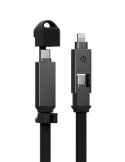 ENERGEA Sheath 2-in-1 USB-C to USB-C + Lightning Cable 60W 15cm - GUNMETAL