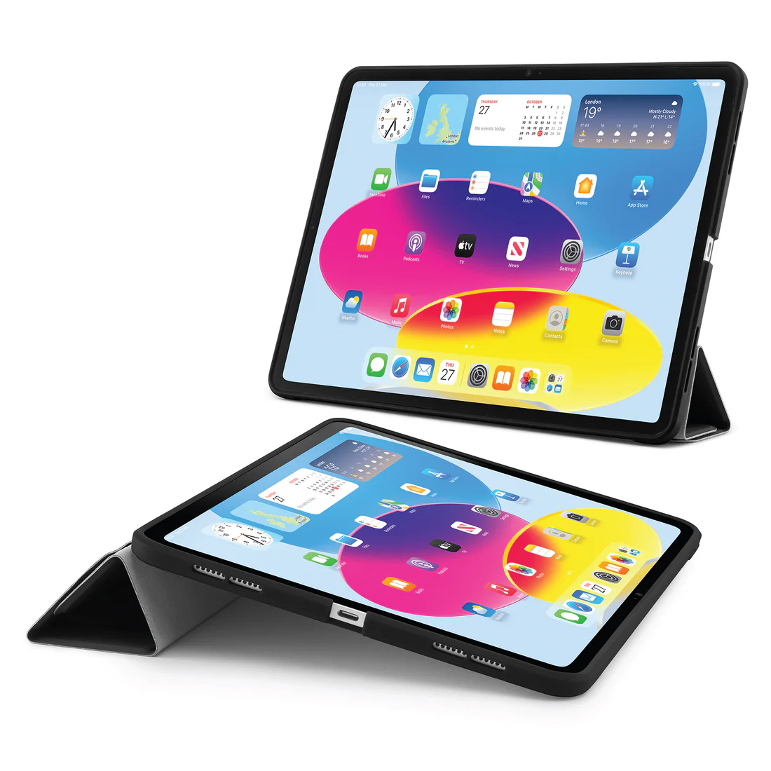 Pipetto iPad 10th Gen (2022) Origami No2 Shield Case - Black