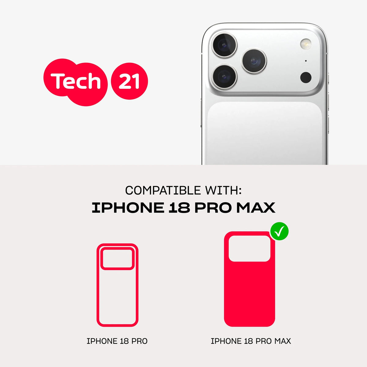 Tech21 EvoClear Case with MagSafe for iPhone 18 Pro - Clear