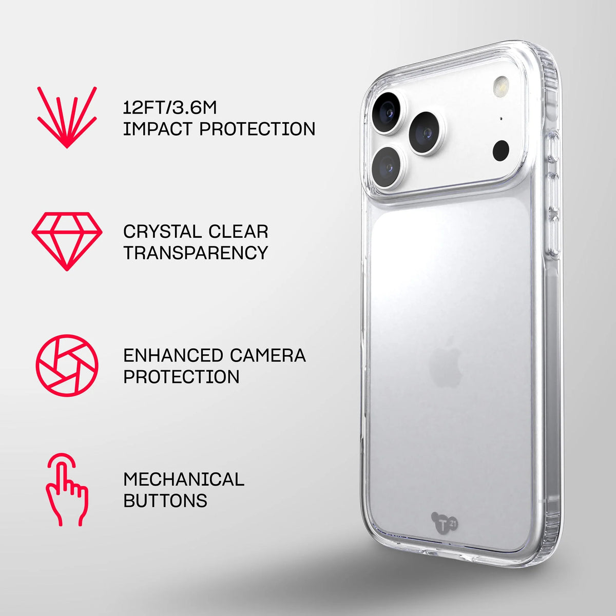 Tech21 EvoClear Case with MagSafe for iPhone 18 Pro Max - Clear