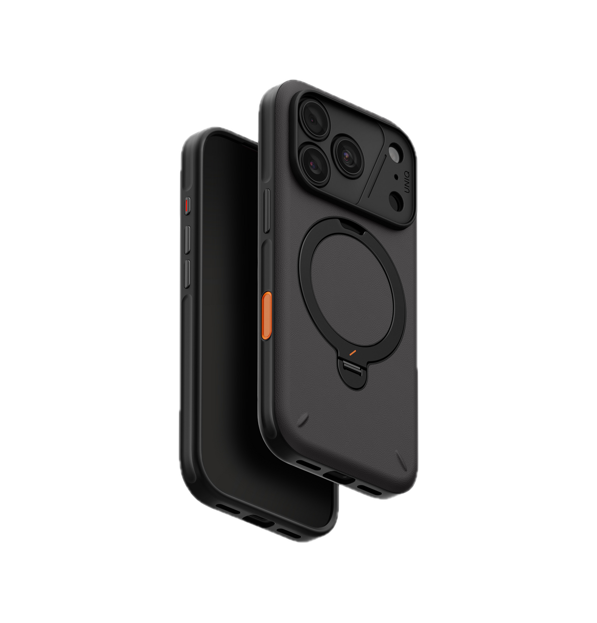 UNIQ HYBRID IPHONE 18 PRO ELIX WITH 360 ROTATING KICKSTAND - CHARCOAL GREY