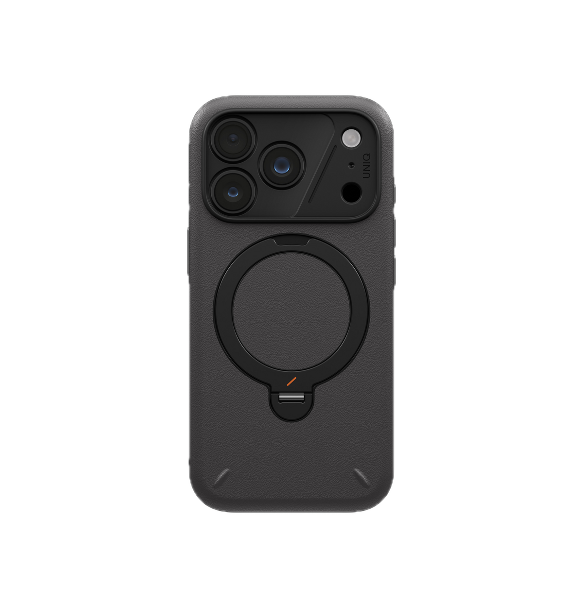 UNIQ HYBRID IPHONE 18 PRO ELIX WITH 360 ROTATING KICKSTAND - CHARCOAL GREY