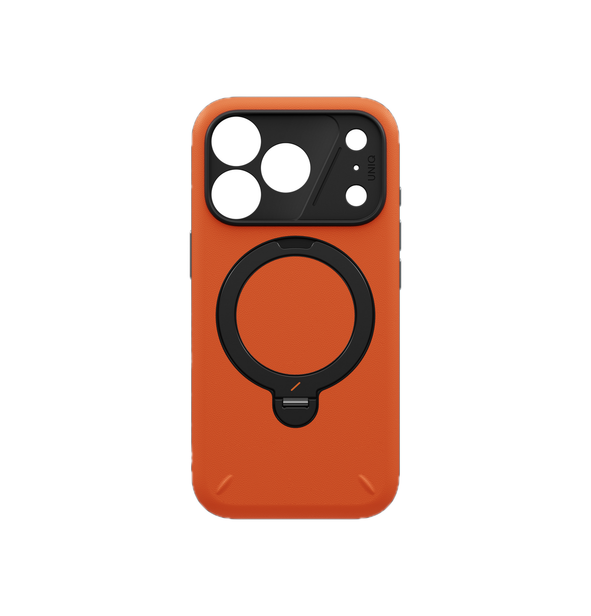 UNIQ HYBRID IPHONE 18 PRO ELIX WITH 360 ROTATING KICKSTAND - VOLT ORANGE