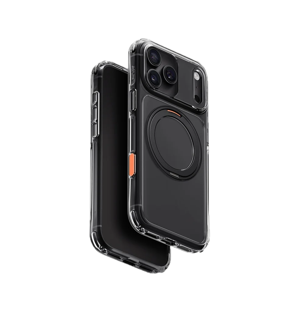 UNIQ HYBRID IPHONE 18 PRO SWIVIX WITH 360 ROTATING KICKSTAND - CARBON BLACK