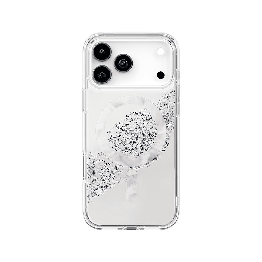 Uniq COEHL CRYSTELLE iPhone 17 Pro Max MagClick Magnetic Charging Compatible - Sparkling Silver