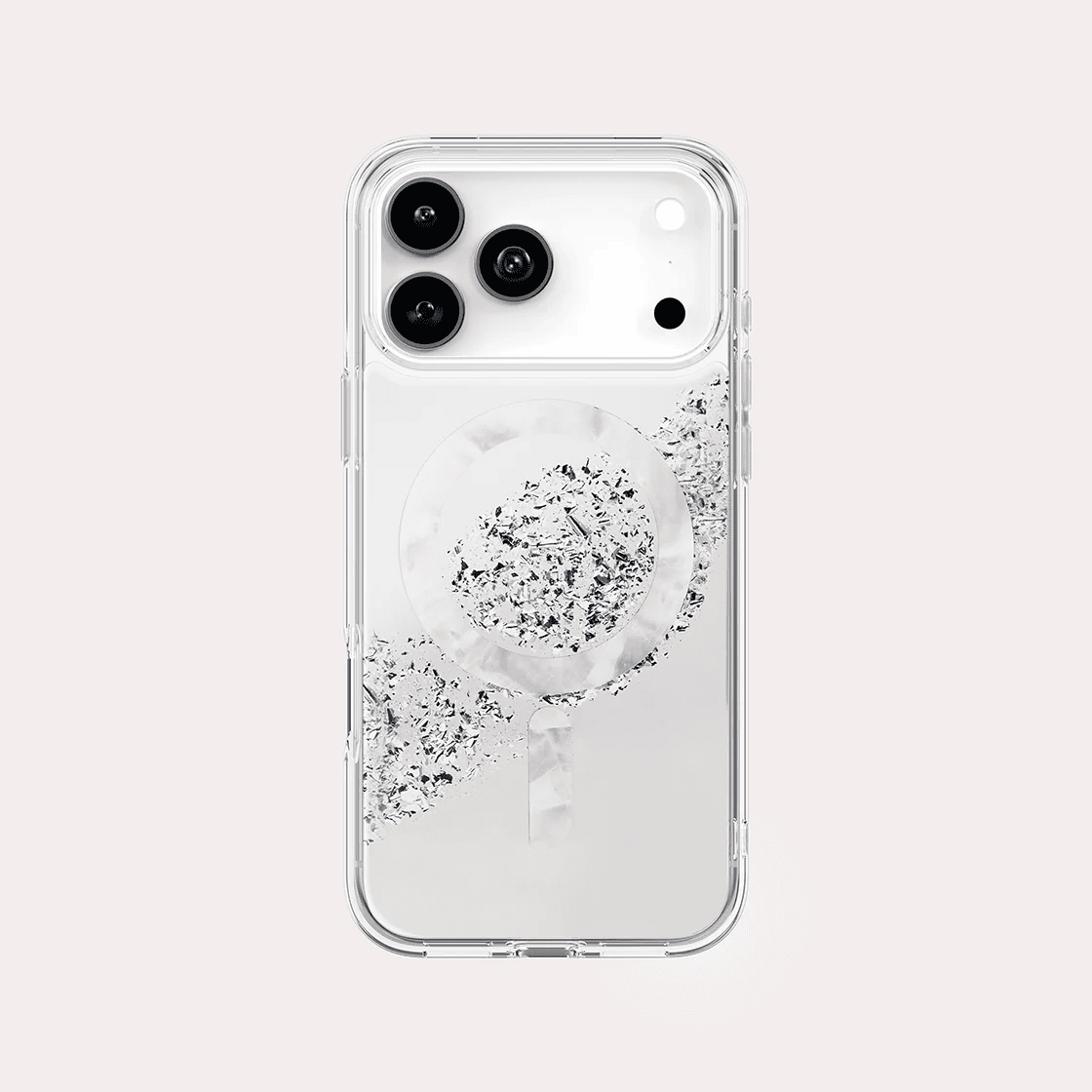 Uniq COEHL CRYSTELLE iPhone 17 Pro Max MagClick Magnetic Charging Compatible - Sparkling Silver