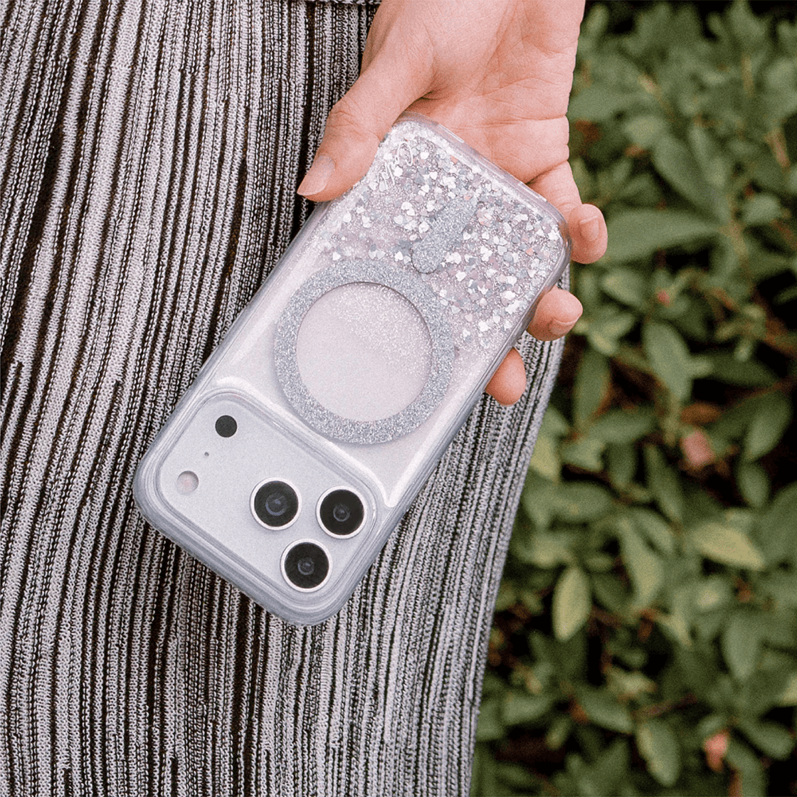Uniq COEHL SOLÉA iPhone 17 Pro Max MagClick Magnetic Charging Compatible - Glitter Hearts