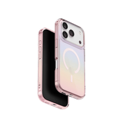 جراب UniQ Iridescia Holographic الواقي المتوافق مع MagClick لهاتف iPhone 17 Pro - Pink Prism