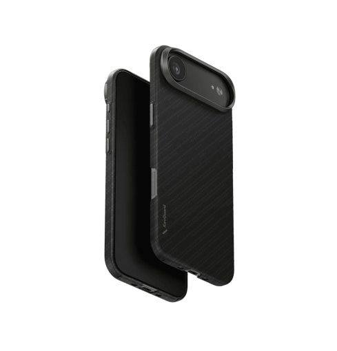 جراب UniQ Keva Edge Slimline المصنوع 100% من ألياف الأراميد لهاتف iPhone Air - أسود