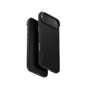 جراب UniQ Keva Edge Slimline المصنوع 100% من ألياف الأراميد لهاتف iPhone Air - أسود