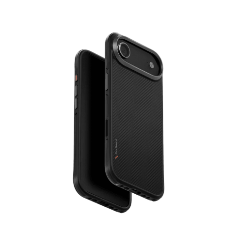 جراب UniQ Keva Tough الواقي من ألياف الأراميد لهاتف iPhone Air - أسود كربوني