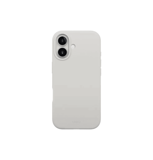 جراب UniQ Lino الهجين المصنوع من السيليكون والمتوافق مع MagClick™ لهاتف iPhone 17 - رمادي