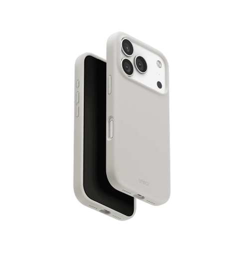 Uniq Lino Hybrid Silicone Case with MagClick Compatibility for iPhone 17 Pro - Mist Grey