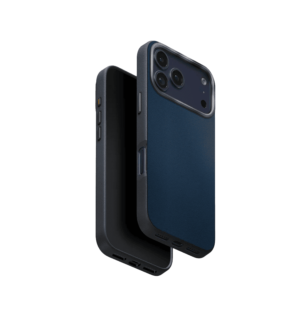 Uniq Lyden DS Dual-Tone Premium Leatherette Case for iPhone 17 Pro - Steel Blue/Charcoal