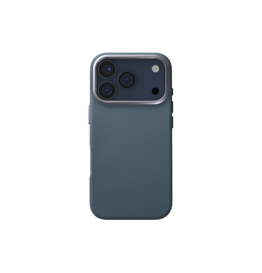 جراب UniQ Lyden الفاخر من الجلد الصناعي لهاتف iPhone 17 Pro - أزرق رمادي