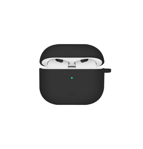 Uniq Nexo Liquid Silicone Case for AirPods (4th Gen | 2024) with Sports Ear Hooks - Black