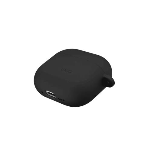 جراب UNIQ NEXO من السيليكون السائل لسماعات AirPods (الجيل الرابع | 2024) مع خطافات أذن رياضية – أسود